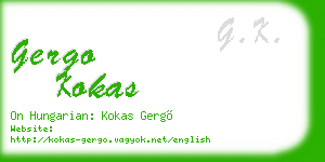gergo kokas business card